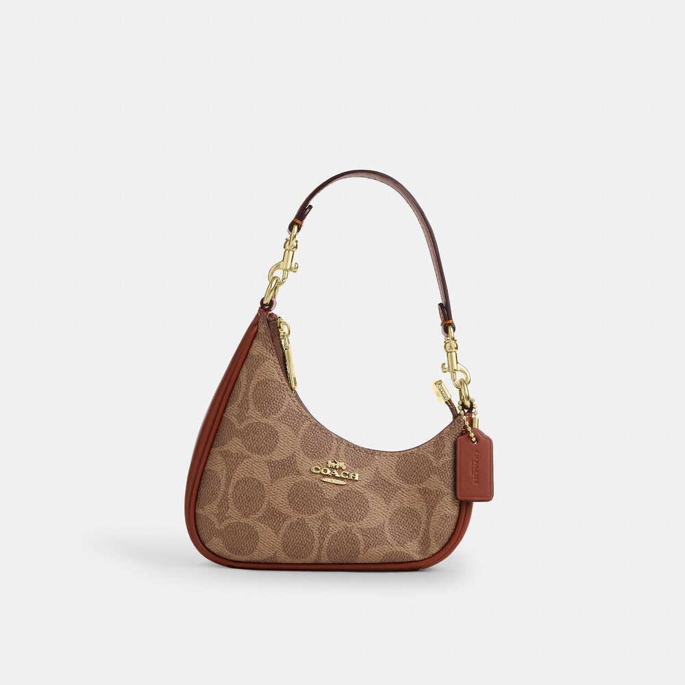 Coach Mini Twisted Teri Bag Charm In Signature Canvas NWT - Picture 3 of 3